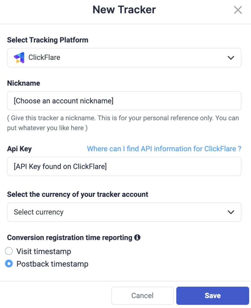 How to connect ClickFlare to Facebook on TheOptimizer