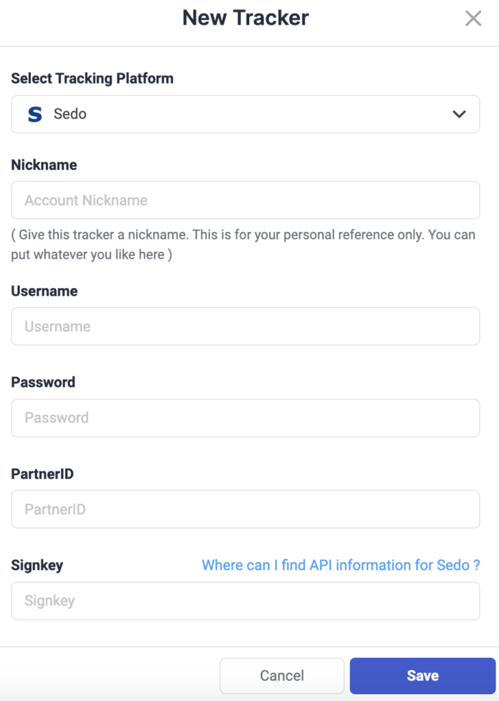 How to connect Sedo on TheOptimizer for your Facebook campaigns P1