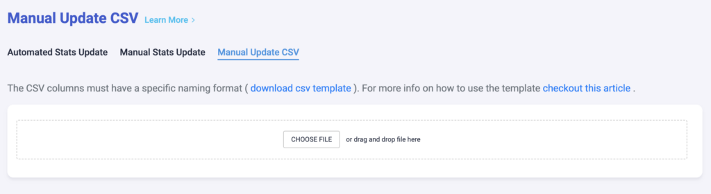 How to upload data manually via CSV on TheOptimizer