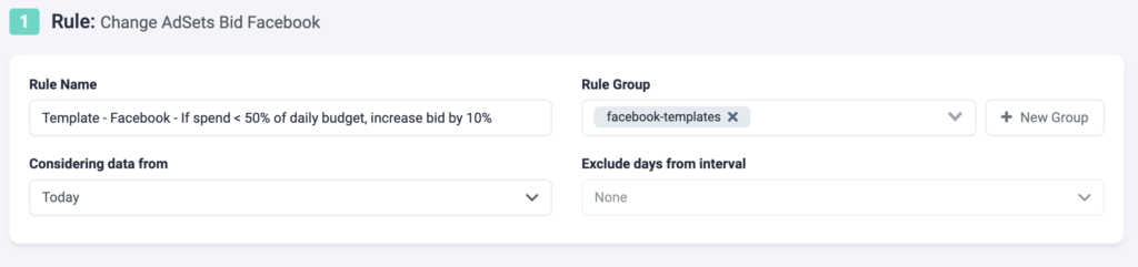 Rule Example 11 Facebook TheOptimizer: Increase Ad Set Bid if it Has Spent Less Than 50% of the Budget P1
