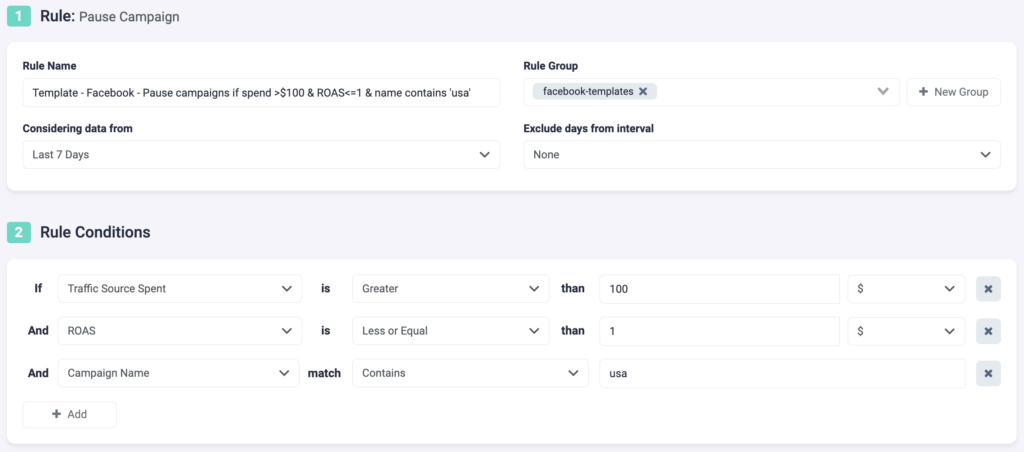 Rule Example 1: Pause Low ROAS Facebook Campaigns TheOptimizer P1