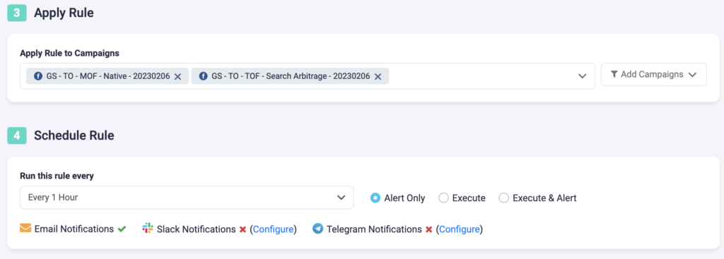 Rule Example 8 Facebook and TheOptimizer: Get Notified when Campaign Spends 90% of its Daily Budget P2