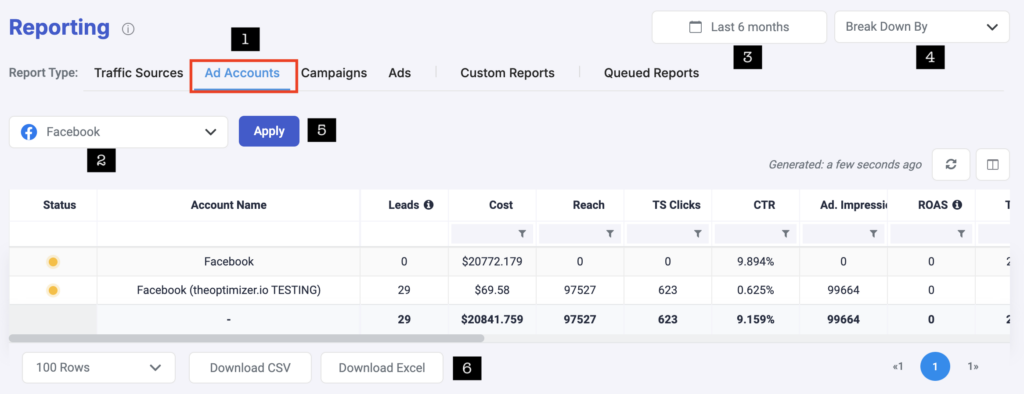 How to generate a Facebook cross-account report with TheOptimizer