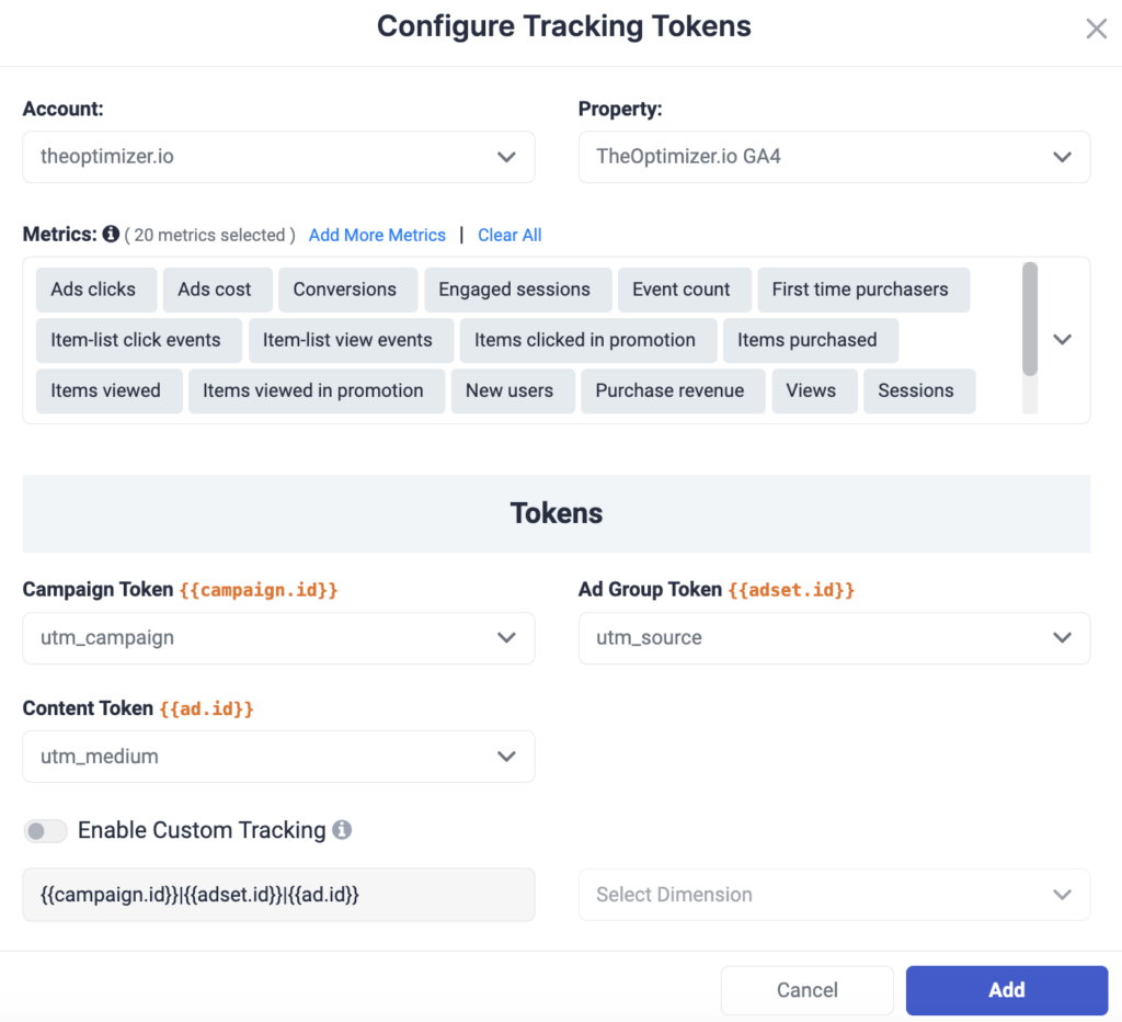 How to connect Google Analytics 4 with Facebook on TheOptimizer P4
